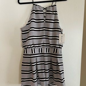NWT Black & White stripped Romper